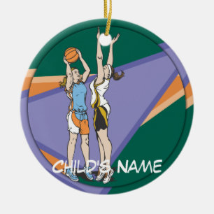 Girls Basketball Ceramic Ornament