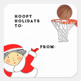 Girls Basketball Christmas Gift Tags