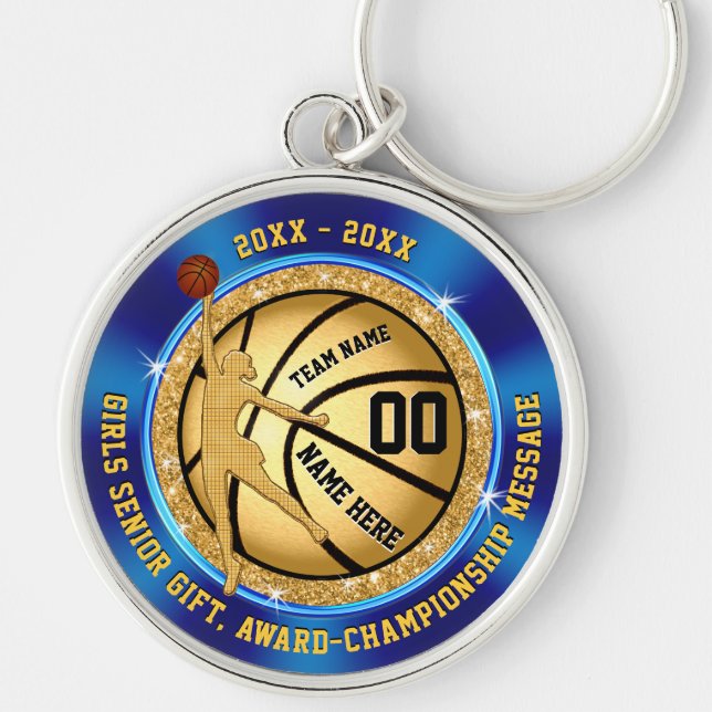 Girls Basketball Gifts for Teens Senior Basketball Key Ring (Front)
