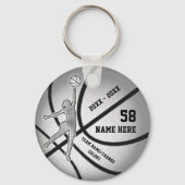 Girls Basketball Gifts with Your Text and Colours Key Ring (Front)