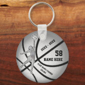 Girls Basketball Gifts with Your Text and Colours Key Ring (Front)