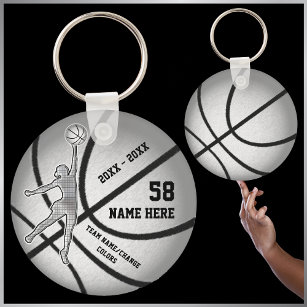 Girls Basketball Gifts with Your Text and Colours Key Ring