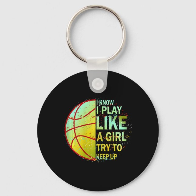 Girls Basketball  Key Ring (Front)