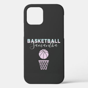 Girls Basketball Name Cute Basket Personalised iPhone 12 Case