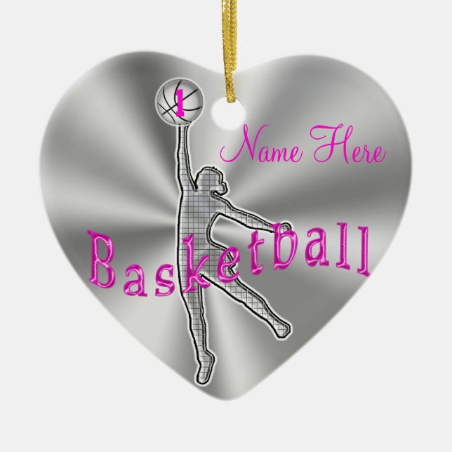 Girls Basketball Ornaments Her NAME and NUMBER (Front)