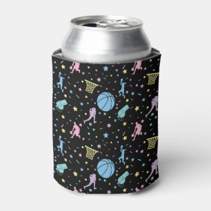 Girls Basketball Players - Stars Pattern Can Cooler