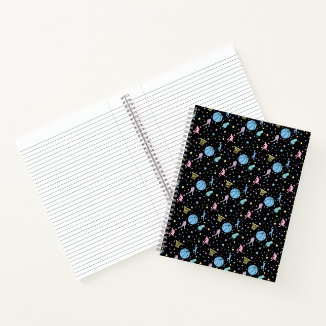 Girls Basketball Players - Stars Pattern Notebook (Inside)