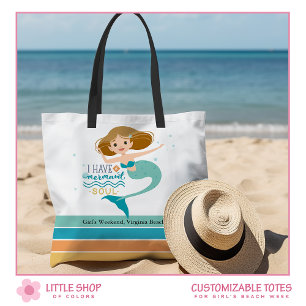 Girls Beach Weekend Mermaid Personalised Tote Bag