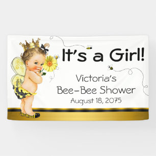 Girls Bee Baby Shower Banner
