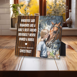 Girl's Best Friend   Rustic Horse Photo Memorial Plaque