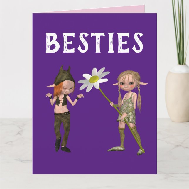 GIRLS BEST FRIENDS BIRTHDAY BESTIES BFF CARDS (Front)