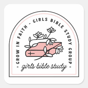Girls bible study teen reading group class square sticker