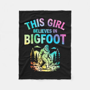 Girls bigfoot believer tie dye sasquatch cryptid fleece blanket