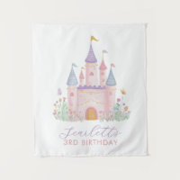Girls Birthday Backdrop Princess Party Castle
