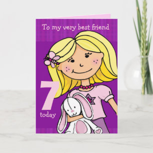 Girl's birthday card "Girlie cuddles" purple