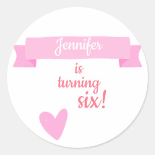 Girl's Birthday Celebration Classic Round Sticker