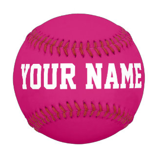 Girls Birthday gift idea custom name text pink Baseball