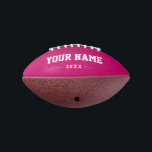 Girls Birthday gift idea custom pink mini football<br><div class="desc">Create your unique Girls Birthday gift fuchsia pink mini football adding your own personalised name, year, slogan, message or any text. Customisable cute football gift game for girls, female football players, women, mum, sister, daughter, girlfriend, cheerleaders, teen, teenager, baby girl, players, teammates, fans. Choose your favourite team and use any...</div>