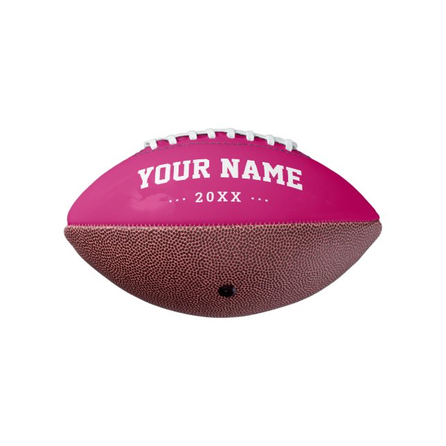 Girls Birthday gift idea custom pink mini football (Rotated 270)