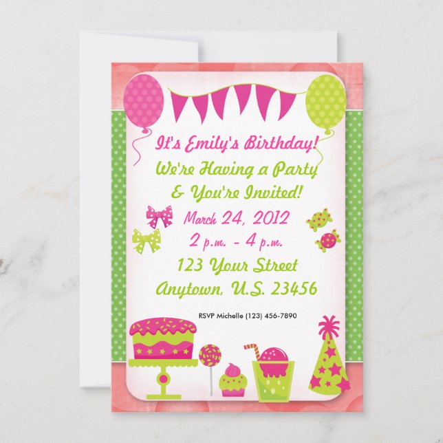 Girls Birthday Invitation (Front)