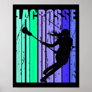 Girls Birthday Lacrosse Retro Sticks Lacrosse Desi Poster