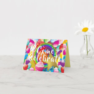 Girls Birthday Party Balloons Invitation