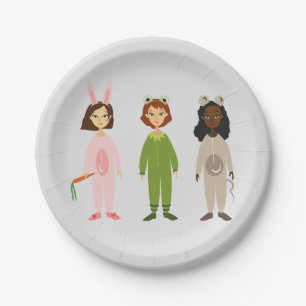 Girl's birthday party cute pajama sleepover party paper plate