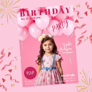 Girls Birthday Party Magazine Cover Invitation