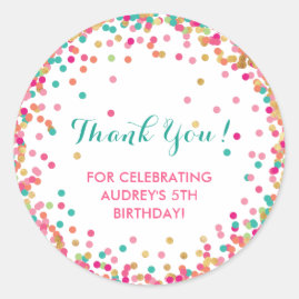 Girl's Birthday Party Thank You Stickers
