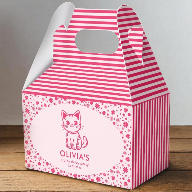 Girl's birthday party with custom colours kitten favour box (Creator Uploaded)