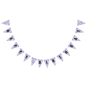 Girl's Birthday Pastel Lofi Floral Bunting Flags