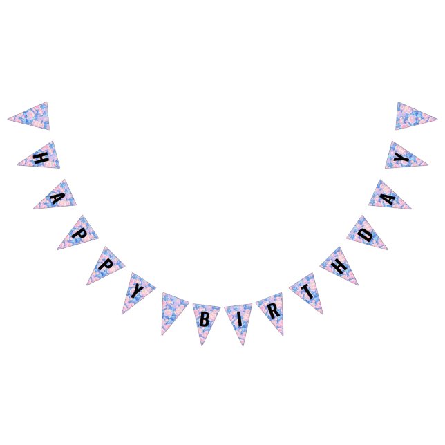 Girl's Birthday Pastel Lofi Floral Bunting Flags (All)