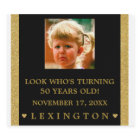 Girls Birthday Photo Gold Glitter Look Sparkling W