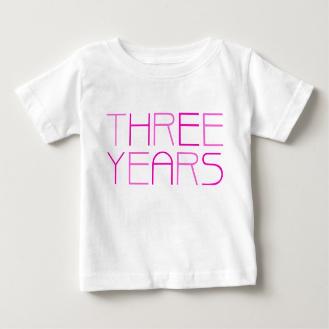 Girl's Birthday: Three Year Baby T-Shirt (Front)