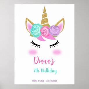 Girl's Birthday  Unicorn Theme welcome sign