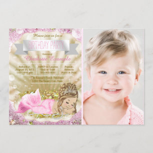 Girls Blonde Mermaid Birthday Party Invitation