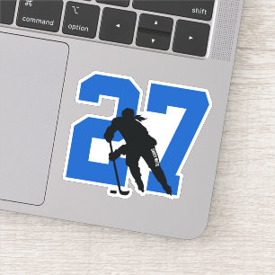 Girls Blue Custom Hockey Player Number