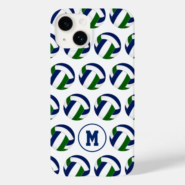 girls blue green volleyballs pattern  Case-Mate iPhone case (Back)