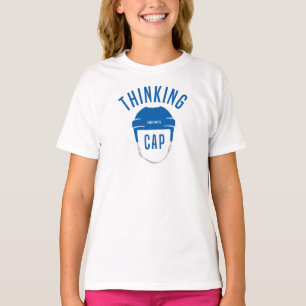 Girls Blue Hockey Helmet Thinking Cap T-Shirt