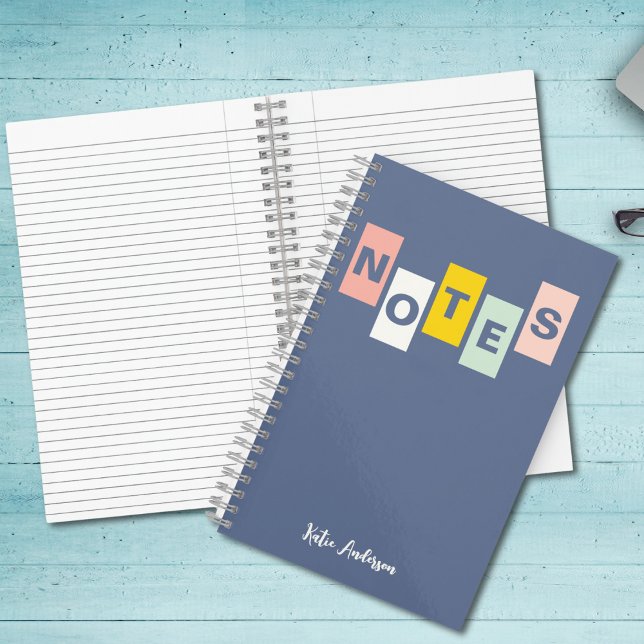 Girls Blue Monogrammed Full Name Notes Notebook (Creator Uploaded)