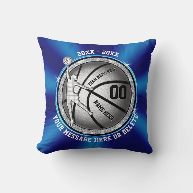 GIRLS Blue Senior Night Basketball Gift Ideas Cushion (Front)