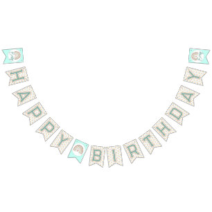 Girl's Boho Birthday Magic Mint green Bunting