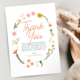 Girls Boho Wildflower Thank You Baby Shower