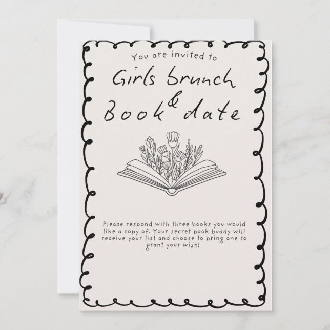 Girls Book Date invite (Front)