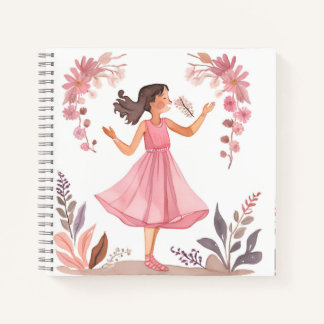 Girl's book in pink dress