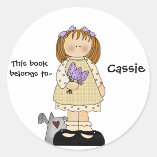 Girl's bookplate sticker