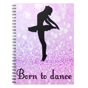 Girls Born to Dance Sparkle Spiral Photo Notebook