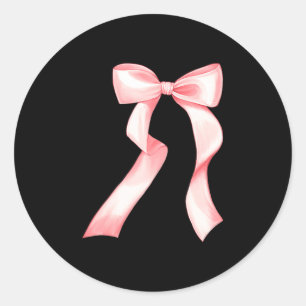 Girls Bow Ribbon Tee Trendy Girls Shirt  Classic Round Sticker