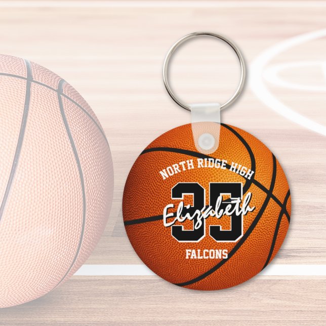 girl's boy's basketball keychain w team name (Creator Uploaded)