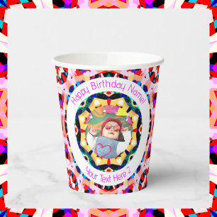 Girls Boys Happy Birthday Star Custom Age Photo Paper Cups